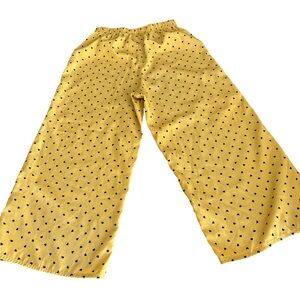 Jenna and Jessie | Yellow Wide Leg Pants with Heart Print